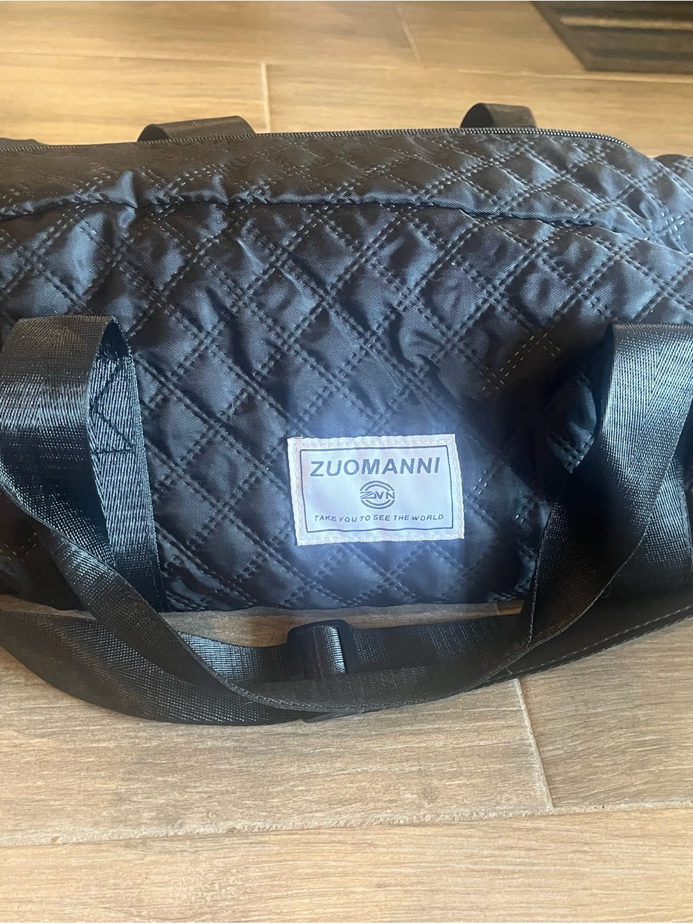 Quilted Black Unisex Weekender Bag